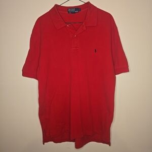 Ralph Lauren Men's Red Short Sleeve Polo Shirt Classic Fit Cotton, Size L